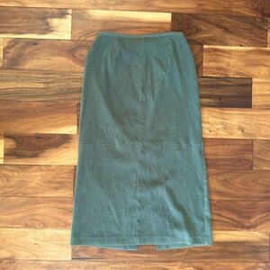 Norton McNaughton Vintage Green Suede Midi Skirt size 10P